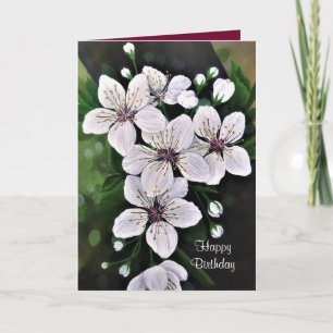 Vita Cherry Flowers Art i akryl Kort