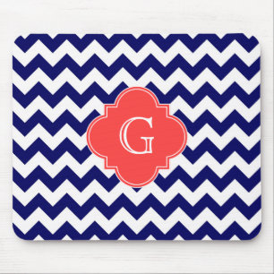 Vita Chevron Zigzag Coral Quatrefoil Monogram Musmatta