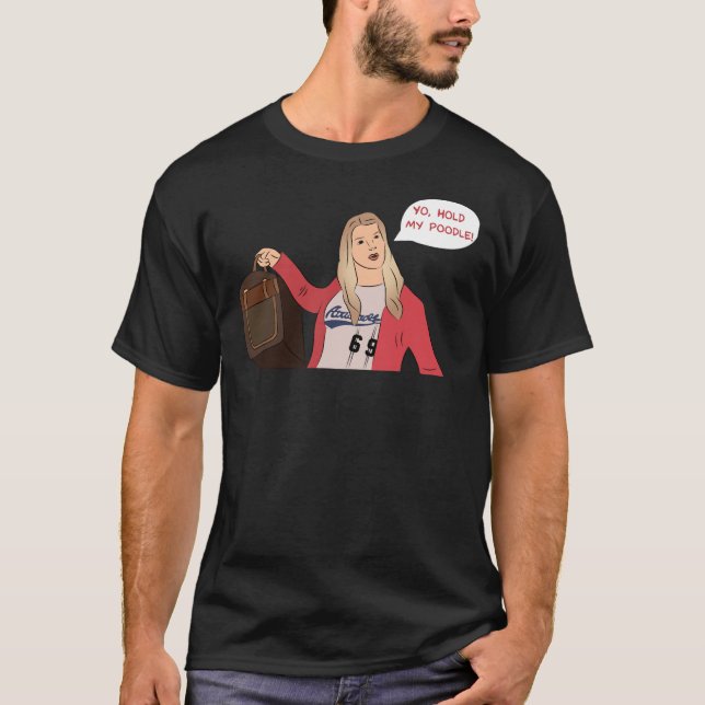 Vita Chickar Håll Pudel T Shirt (Framsida)