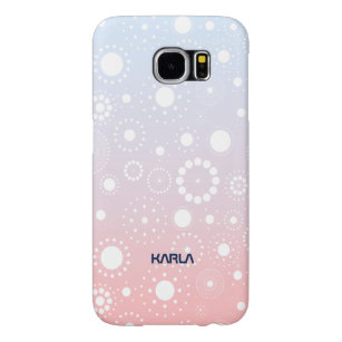 Vita cirklar och mjuk Rosa och Himmel-blå bakgrund Samsung Galaxy S6 Fodral