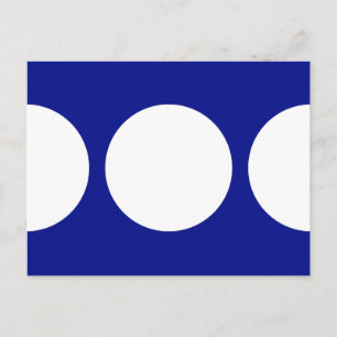 Vita cirklar på blått vykort