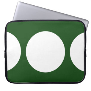Vita cirklar på Grönt Laptop Sleeve