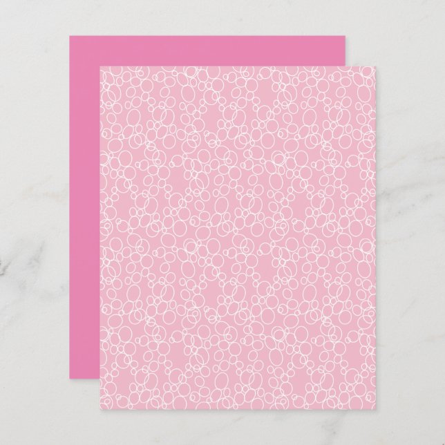 Vita cirklar på Rosa Scrapbook Papper (Fram/baksida)