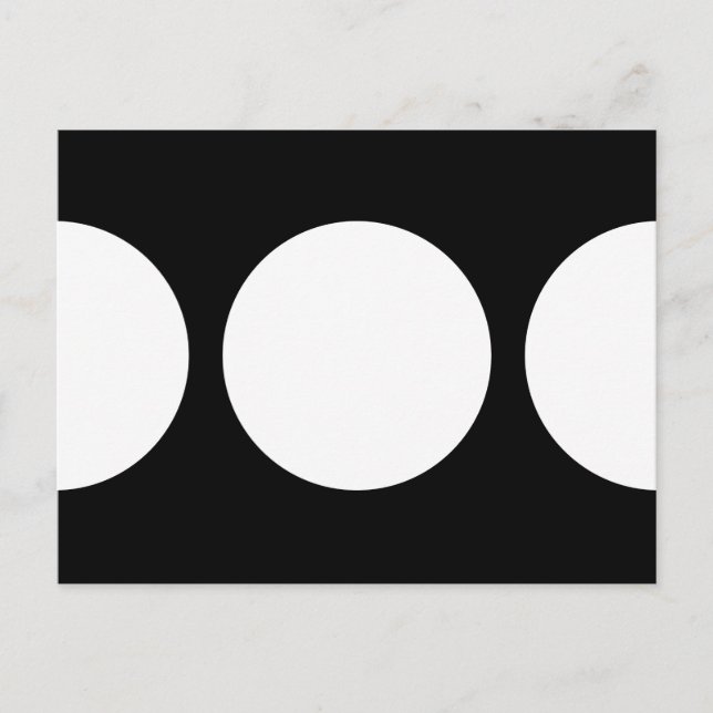 Vita cirklar på svart vykort (Framsida)