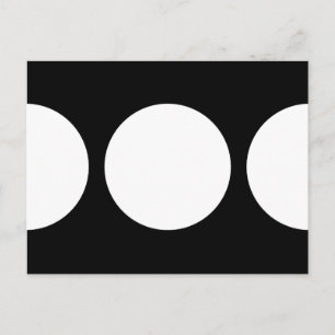 Vita cirklar på svarta vykort