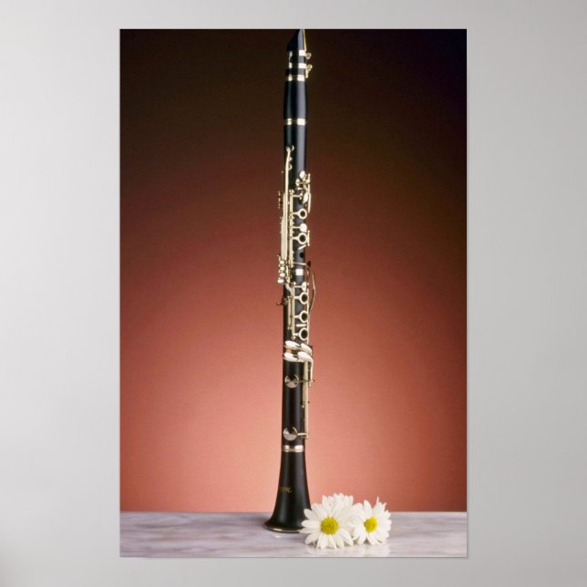 vita Clarinet-blommor Poster (Framsidan)