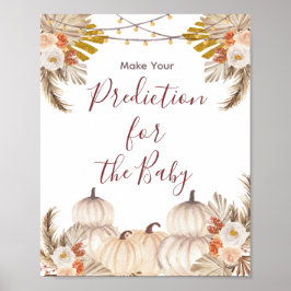 Vita Cream Pumpkin Blommigt Predictions for baby Poster