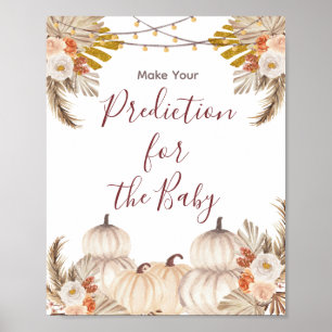 Vita Cream Pumpkin Blommigt Predictions for baby Poster
