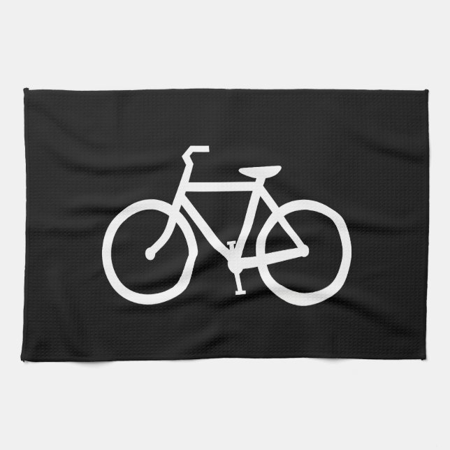Vita cykelrutt kökshandduk (Horisontell)