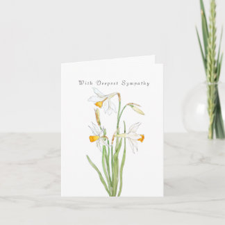 vita daffodils som tänker på dig Sympatiskort Kort