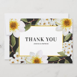 Vita Dahlia och Spirea Botaniska Bröllop Tack Kort