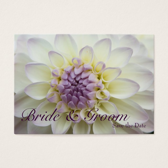 Vita Dahlia ・ Spara datumminikortet Visitkort (Framsidan)