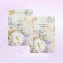 Vita Dahlias med pastelliserad Lila och blå accent