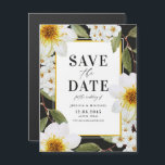 Vita Dahlias och botaniska spindlar Spara datum Magnetisk Inbjudningskort<br><div class="desc">Berätta om din bröllop-dejt med det här botaniska spara datum magneter. Den har vackra illustrationer av vit dahlia och spirea med grön energi. Blommigten kommer spara datum magneter att bli perfekt för vår och hösten i bröllop. Anpassa den genom att lägga till namn,  data,  platser och webbplatser.</div>