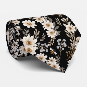 Vita Daisy, Blommönster svart Slips