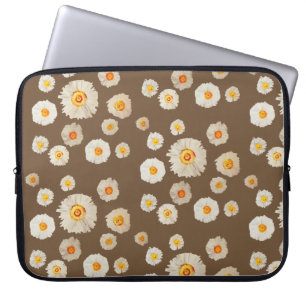 Vita Daisy Blommor Neopren Datorfodral 15"