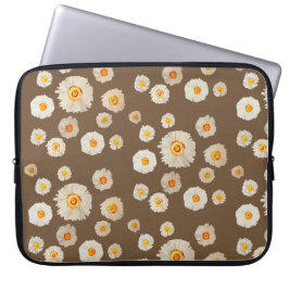 Vita Daisy Blommor Neoprene Laptop sleeve 15 tum