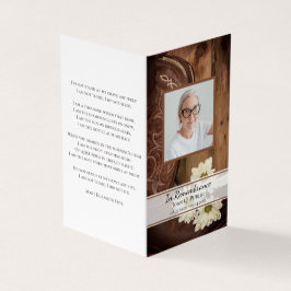Vita Daisy Cowboy Boots Funeral Memorial Prayer Visitkort