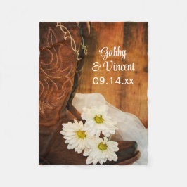 Vita Daisy Cowboy Boots Land Westernare Bröllop Fleecefilt