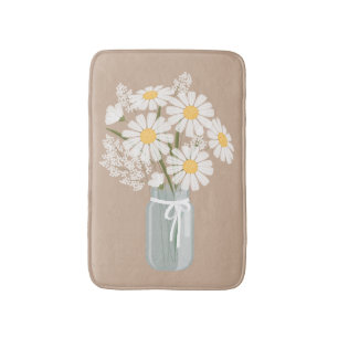 Vita Daisy Mason Burk på Beige Badrumsmatta