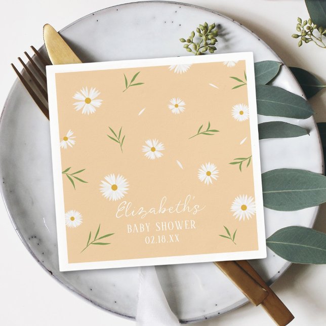 Vita Daisy med enkel Elegant, babyskor Pappersservett (Skapare uppladdad)
