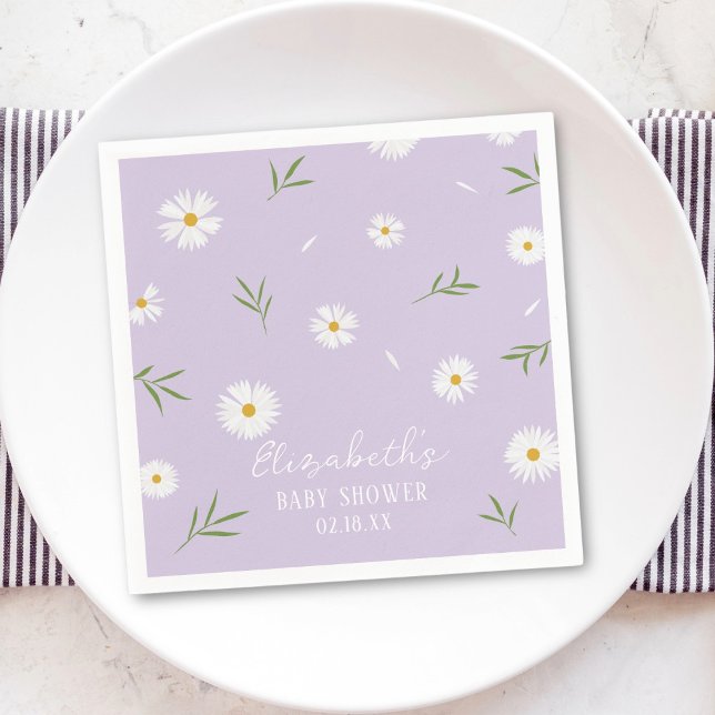 Vita Daisy med enkel Elegant, babyskor Pappersservett (Skapare uppladdad)