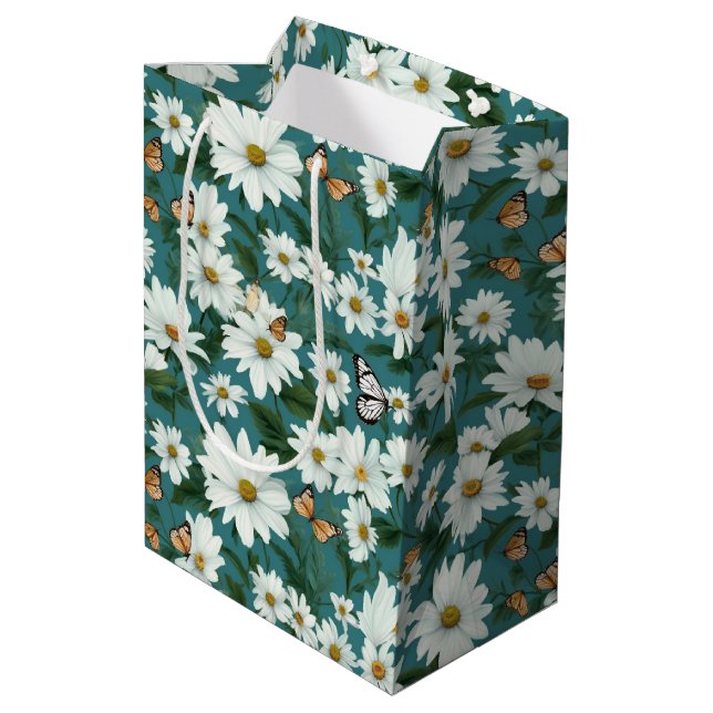 Vita Daisy och fjärilar (Baksidan Vinklad)