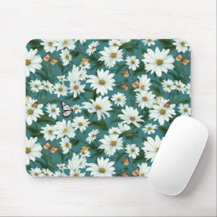 Vita Daisy och fjärilar Musmatta