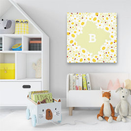 Vita Daisy och Ladybugs Girl Nursery Canvas Art