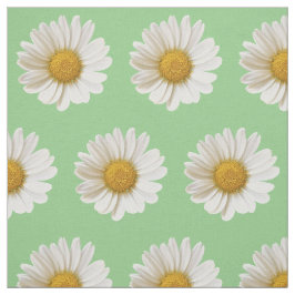 Vita Daisy på Blommigten Grönt Tyg