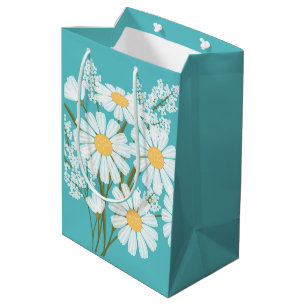 Vita Daisyn Flowers på Teal