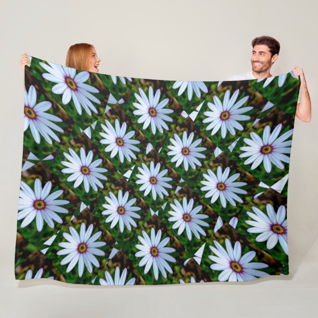 Vita Daisyn Mönster Fleecefilt (På plats)