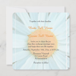 Vita daisyns bröllopsinbjudningar. inbjudningar