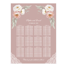 Vita dammsuga Ro Flowers Bröllop-sätesdiagram