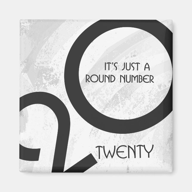 Vita decenniets födelsedag magnet (Framsidan)