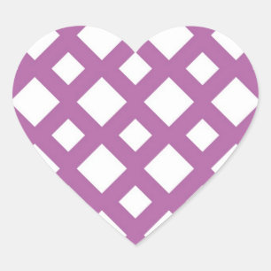Vita diamanter på Lavender Hjärtformat Klistermärke