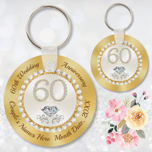 Vita Diamond-Personligen 60-årsjubilar Nyckelring