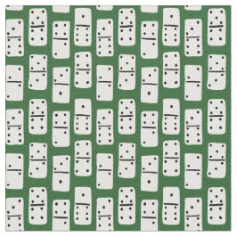 Vita Dominoes med svarta prickar på Grönten mönstr Tyg