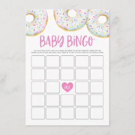 Vita donuts Baby Shower Bingo Game Card Tilläggskort