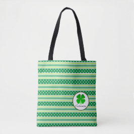 Vita dörrar och Grönt Rand tote Bag Tygkasse
