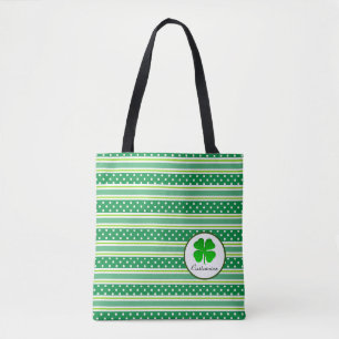 Vita dörrar och Grönt Rand tote Bag Tygkasse