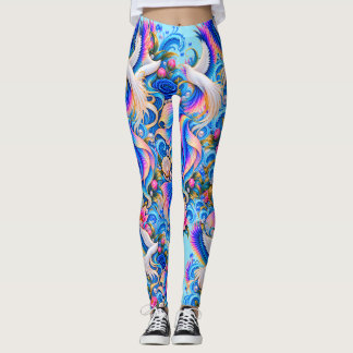 Vita Dove Fantasy Leggings | Celestial Blommig Kon
