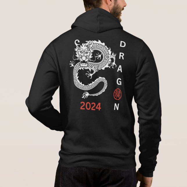 Vita draken 2024 t shirt (Baksida)