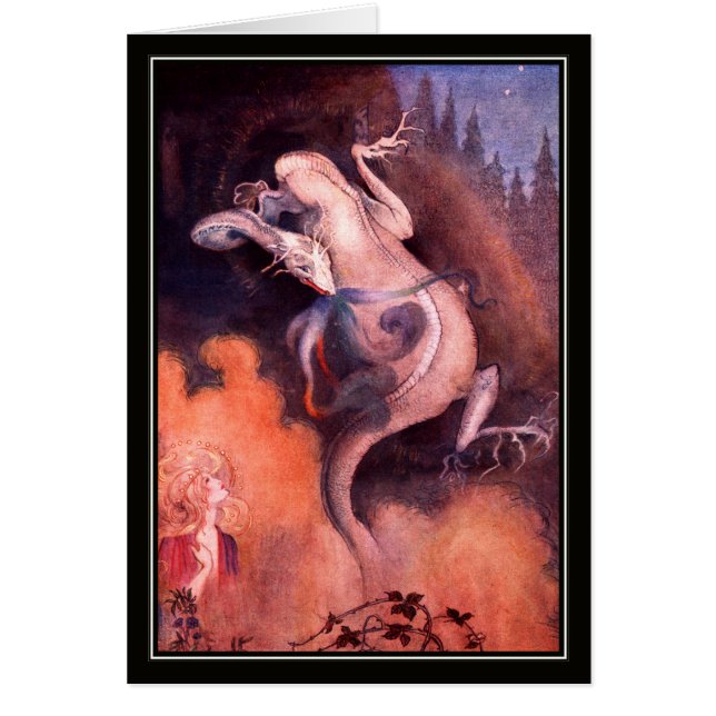 Vita draken av Florence Mary Andersson Hälsningskort (Framsidan)