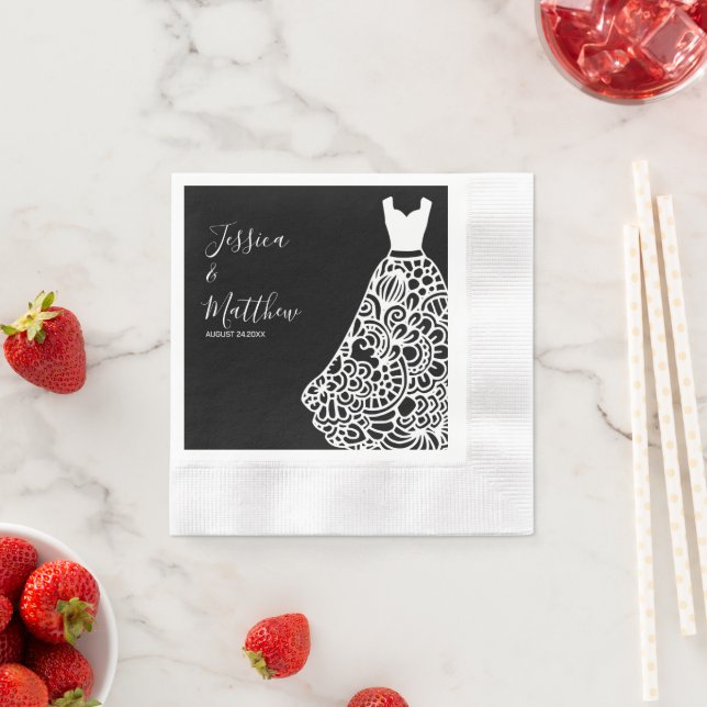 Vita Dress Snöre Bröllop Pappersservett (Insitu)