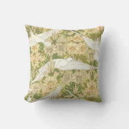 Vita duvor av Art nouveau med Lilies Pillow Kudde