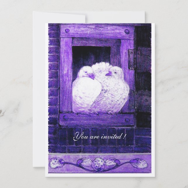 VITA DUVOR I Fönstret, Bröllopsfest Inbjudningar (Framsida)