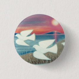 Vita duvor som flyger knapp