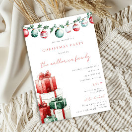 Vita elefant-julparty inbjudningar