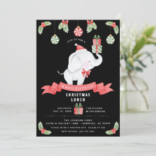 Vita elefantens jul lunch presentutbyte inbjudningar